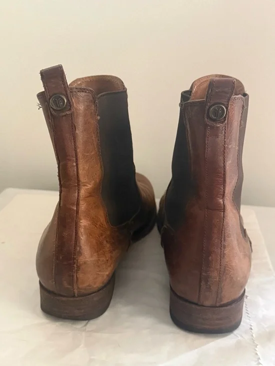 Frye Melissa Chelsea Boots in Cognac Leather Size 8.5 - Picture 7 of 16